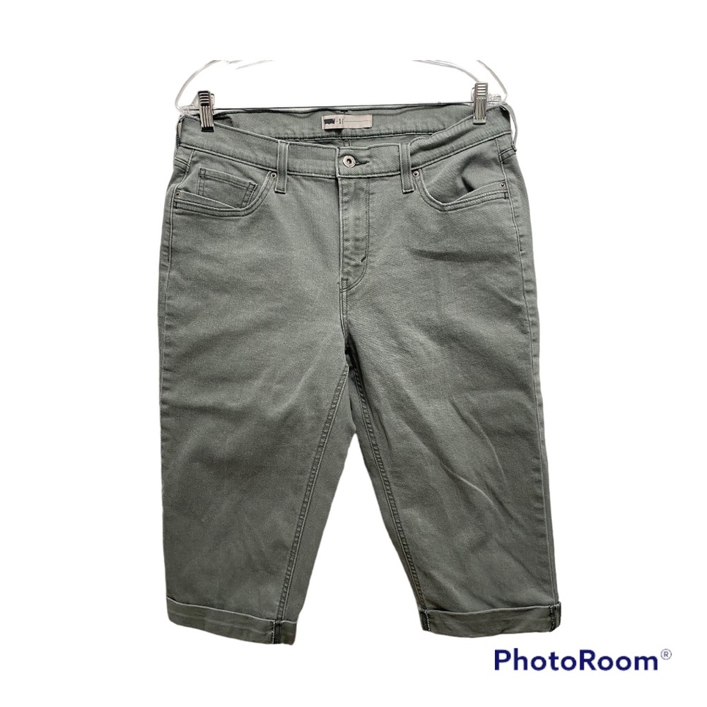 Levi’s Olive Green Denim Bermuda Capris